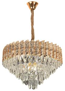 Toolight Toolight, křišťálové stropní svítidlo 50cm, 7xE14, G054-CP, zlatá, OSW-08948