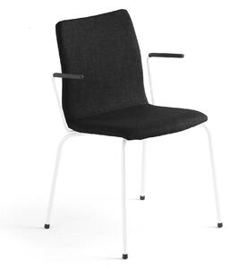 AJ Produkty Konferenční židle OTTAWA, s područkami, černý potah, bílá