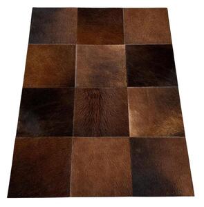 Kožený koberec AROS hnědý S S