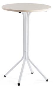 AJ Produkty Stůl VARIOUS, Ø700 mm, výška 1050 mm, bílá, bříza