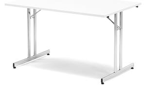 AJ Produkty Skládací stůl EMILY, 1800x800 mm, bílá, chrom
