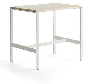 AJ Produkty Stůl VARIOUS, 1200x800 mm, výška 1050 mm, bílé nohy, bříza