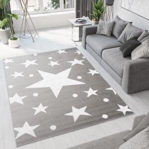 Makro Abra Moderní kusový koberec BALI C440A Hvězdy světle šedý / bílý Rozměr: 80x150 cm