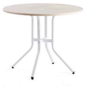AJ Produkty Stůl VARIOUS, Ø1100 mm, výška 900 mm, bílá, bříza