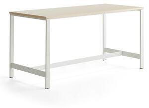 AJ Produkty Stůl VARIOUS, 1800x800 mm, výška 900 mm, bílé nohy, bříza