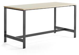AJ Produkty Stůl VARIOUS, 1800x800 mm, výška 900 mm, černé nohy, bříza
