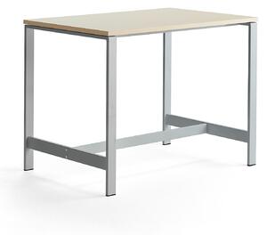 AJ Produkty Stůl VARIOUS, 1200x800 mm, výška 900 mm, stříbrné nohy, bříza