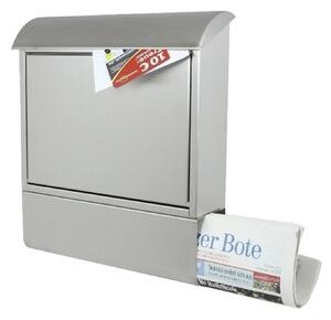Poštovní schránka nerezová s novinovou přihrádkou