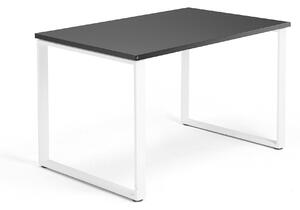 AJ Produkty Psací stůl QBUS, O-podnož, 1200x800 mm, bílý rám, černá