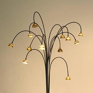 Stojací lampa LED Fontaine hnědá-zlatá