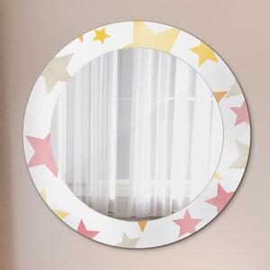 Kulaté dekorační zrcadlo na zeď Pastelové hvězdy