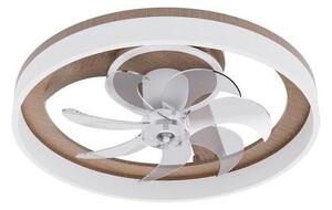 LED Stmívatelné stropní svítidlo s ventilátorem LED/40W/230V hnědá/bílá