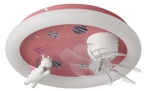 LED Dětské stm str svítidlo s ventilátorem LED/48W/230V 3000/4000/6000K růžová