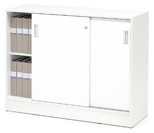 AJ Produkty Skříň s posuvnými dveřmi FLEXUS, 925x1200x415 mm, bílá, bílé dveře