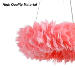 Brilagi - LED Lustr na lanku FEATHER 3xE27/40W/230V + 3xLED/3W pr. 50 cm růžová