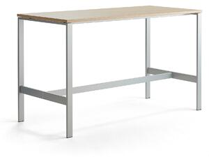 AJ Produkty Stůl VARIOUS, 1800x800 mm, výška 1050 mm, stříbrné nohy, dub