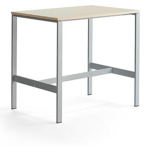 AJ Produkty Stůl VARIOUS, 1200x800 mm, výška 1050 mm, stříbrné nohy, bříza