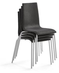 AJ Produkty Konferenční židle MELVILLE, tm. šedý potah, hliníkově šedý rám, bal. 4 ks