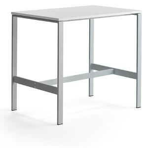 AJ Produkty Stůl VARIOUS, 1200x800 mm, výška 1050 mm, stříbrné nohy, bílá