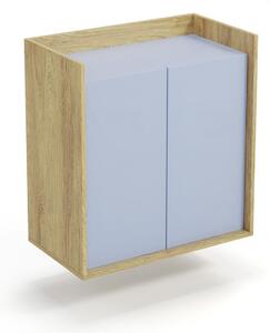 HALMAR Skříňka MOBIUS 2D přírodní ořech/nebesky modrá