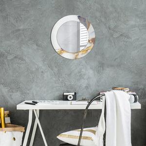 Kulaté dekorační zrcadlo Bílý mramor