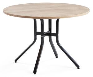 AJ Produkty Stůl VARIOUS, Ø1100 mm, výška 740 mm, černá, dub