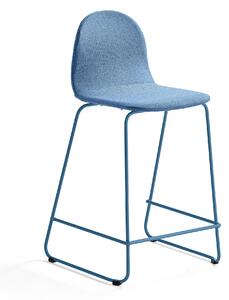AJ Produkty Barová židle GANDER, výška sedáku 630 mm, polstrovaná, modrá
