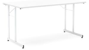 AJ Produkty Skládací stůl CLAIRE, 1400x700 mm, bílá, hliníkově šedá