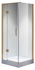 BPS-koupelny Čtvercový sprchový kout HYD-SK1390A 80x80 zlatá/transparent - bez vaničky