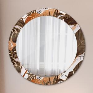 Kulaté dekorační zrcadlo palmové listy