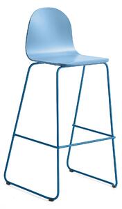 AJ Produkty Barová židle GANDER, výška sedáku 790 mm, lakovaná skořepina, modrá