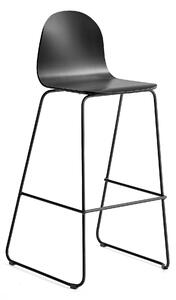 AJ Produkty Barová židle GANDER, výška sedáku 790 mm, lakovaná skořepina, černá