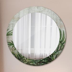 Kulaté dekorační zrcadlo Kapradiny listy