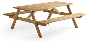 AJ Produkty Stůl s lavicemi CAMP PINE, 1800 mm, hnědý