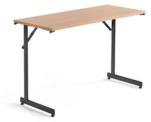 AJ Produkty Skládací stůl CLAIRE, 1200x500 mm, buk, černá