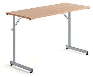 AJ Produkty Skládací stůl CLAIRE, 1200x500 mm, buk, hliníkově šedá