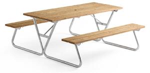 AJ Produkty Extra dlouhý stůl PICNIC, lavice bez opěradla, 1800 mm, hnědý