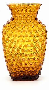 Floriánova huť Váza Hobnail - Ananas amber