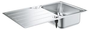 GROHE K500 - Dřez z nerezové oceli s odtokem, nerez ocel, kartáčovaná 31571SD1