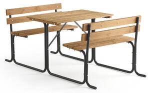 AJ Produkty Stůl s lavicemi PARK PINE, 1000 mm, hnědý