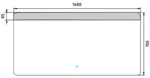 Nimco LED zrcadlo 21W, 140x70 cm s dotykovým senzorem