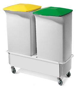 AJ Produkty Set: 2x odpadkový koš OLIVER, 40 l + vozík