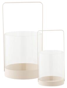 -25 % Dny Marianne - Nordic Living Set dvou béžových skleněných svícnů Ricane