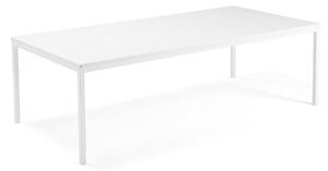 AJ Produkty Jednací stůl QBUS, 2400x1200 mm, 4 nohy, bílý rám, bílá
