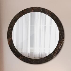 Kulaté zrcadlo rám s potiskem Hnědý mramor