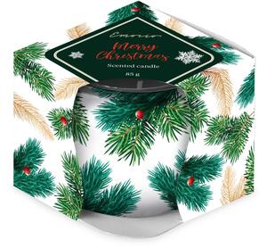 Emocio Sklo Dekor 70x62 mm Merry Christmas, vonná svíčka
