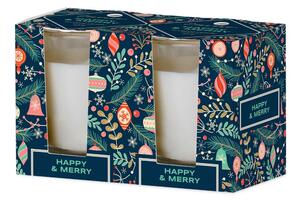 Emocio Sklo 52x65 mm 2ks v krabičce Happy & Merry - Forest Breeze, vonná svíčka