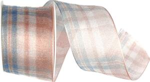 Taftová stuha PRESTIGE KARO světle modrá průsvitná 40mm x 2m