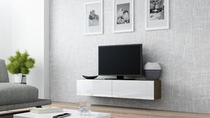 Cama Televizní stolek VIGO 140 Provedení: Šedo/bílý lesk