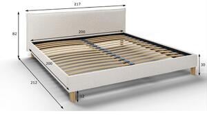 Krémová čalouněná dvoulůžková postel s roštem 200x200 cm Tina – Ropez